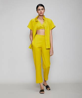 Yellow tora bralette shirt set 2