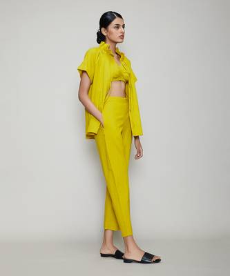 Yellow tora bralette shirt set 3