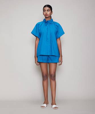Blue tora & shorts set 1