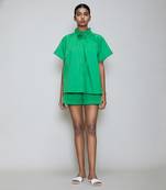 Green tora & shorts set