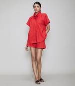 Red tora & shorts set