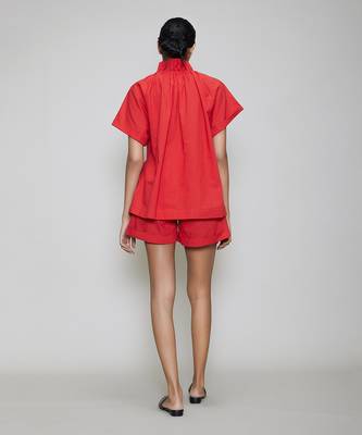 Red tora & shorts set 3