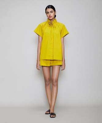 Yellow tora & shorts set 1