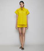 Yellow tora & shorts set