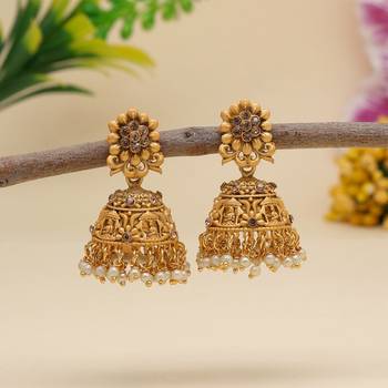 Gold color matte gold earrings 2