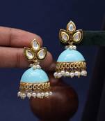 Firozi color meenakari earrings