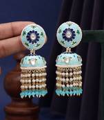 Firozi color meenakari earrings
