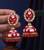 Maroon color meenakari earrings