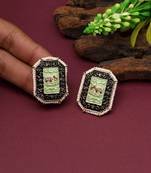 Black color meenakari earrings