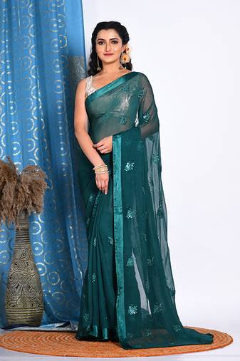 HEAVY EMBODIERY SAREE