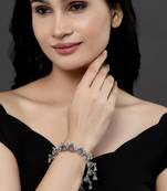 Sasha oxidised silver bangle for women