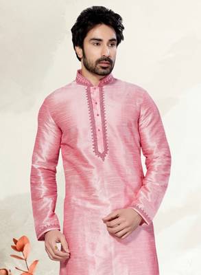Pink Art Dupion Kurta Pajama 2