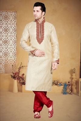 Indian Poshakh Gold Gichha Silk Kurta Pajama 3