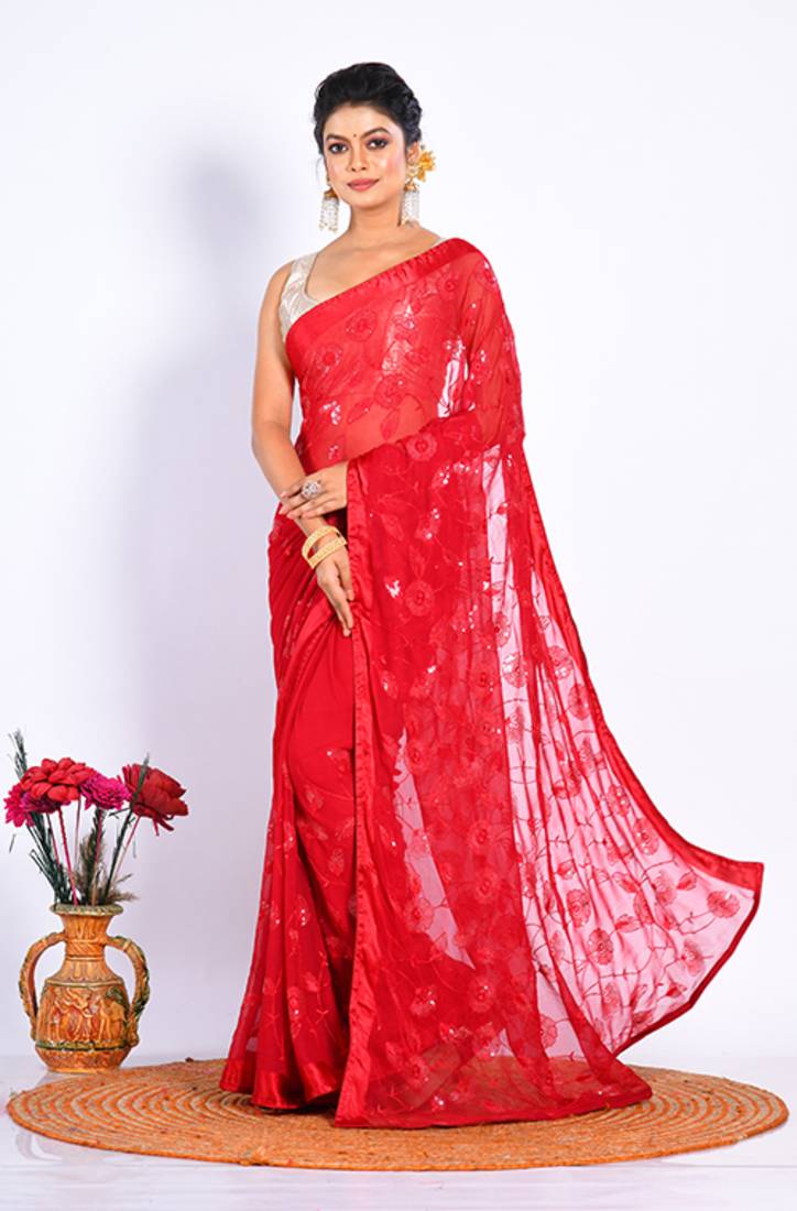HEAVY EMBODIERY SAREE