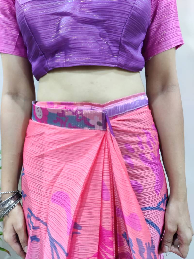 Multi Colour Georgette Fabric With Digital Print Saree with Blouse