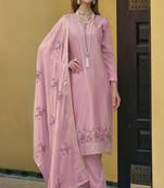 Pink Multi Embroidery Pakistani Pant Style Suit