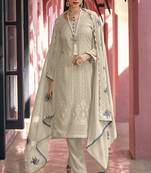 Grey Multi Embroidery Pakistani Pant Style Suit