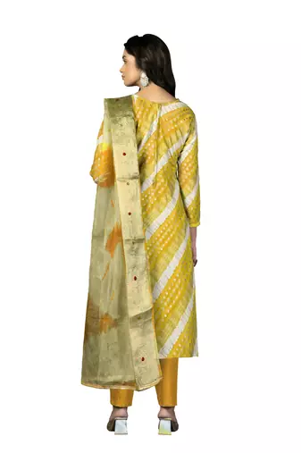 Women's multi hand work,foil print with banarasi dupatta premium jam cotton dress material