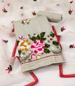 Women's light green heavy chain embroidered with embroidered dupatta modal silk dress material