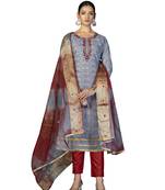 Women's multi unstitched  hand work,fancy border with banarasi dupatta cotton dress material (m-msmfc11260a)