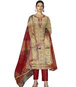Women's multi hand work,fancy border with banarasi dupatta cotton dress material