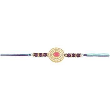 rakshabhandhan special kundan stone rakhi with roli chawal for bhaiya/brother/mens  3