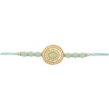 rakshabhandhan special kundan stone rakhi with roli chawal for bhaiya/brother/mens  3