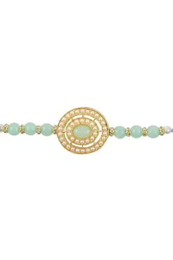 rakshabhandhan special kundan stone rakhi with roli chawal for bhaiya/brother/mens 