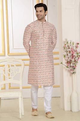 Arruga stylish digital print sequins embroidery kurta pajama 3