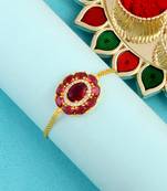 Divine cz colored stone rakhi set of 2