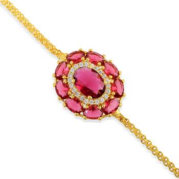 Divine cz colored stone rakhi set of 2 3