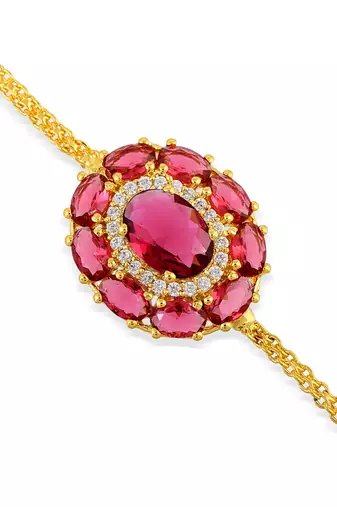 Divine cz colored stone rakhi set of 2