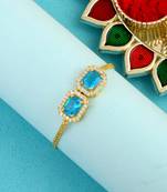 Divine cz colored stone rakhi set of 2