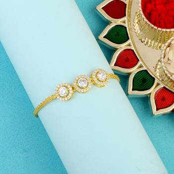 Divine cz colored stone rakhi set of 2 1