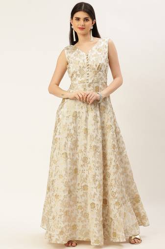 Ethnovog Ready To Wear White Nylon Jacquard