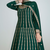 Green embroidered work silk semi-stitch salwar kameez with dupatta