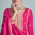 Pink embroidered work silk semi-stitch salwar kameez with dupatta