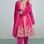 Pink embroidered work silk semi-stitch salwar kameez with dupatta