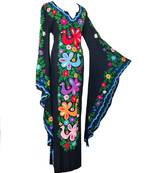 Navy-Blue Zari & Stone Work Stitched Georgette Kaftan Wedding Dress