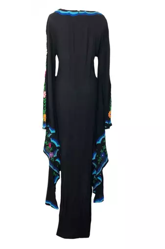 Navy-Blue Zari & Stone Work Stitched Georgette Kaftan Wedding Dress