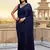 Trendmalls Navy blue Georgette Sequins Work Party Wear Saree With Blouse Piece
