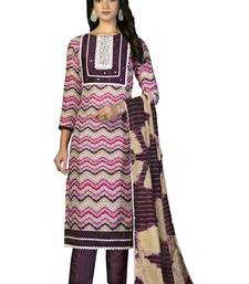 Women's multi designer print and mirror work with fancy border cotton dress material