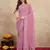 Trendmalls Pink Georgette Embroidery Work Trendy Saree