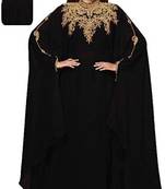 Black Zari & Stone Work Stitched Georgette Abaya Wedding Dress