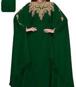 Green Zari & Stone Work Stitched Georgette Abaya Dress
