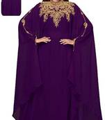 Purple Georgette Zari Work Kaftan 