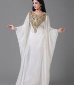 White Georgette Zari Work Kaftan