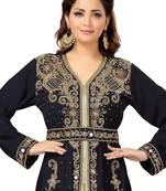 Black Zari & Stone Work Stitched Georgette Kaftan Wedding Dress