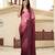 Trendmalls Purple Chinon Pedding Heavy Siroski Double Shade Traditional Wedding Party Wear Bridal Saree With Blouse  
