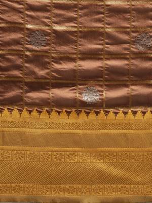 Amrutam Fab Women'S Faux Banarasi Silk Brown Saree With Blouse Piece (Sr-10176-Brown) 3
